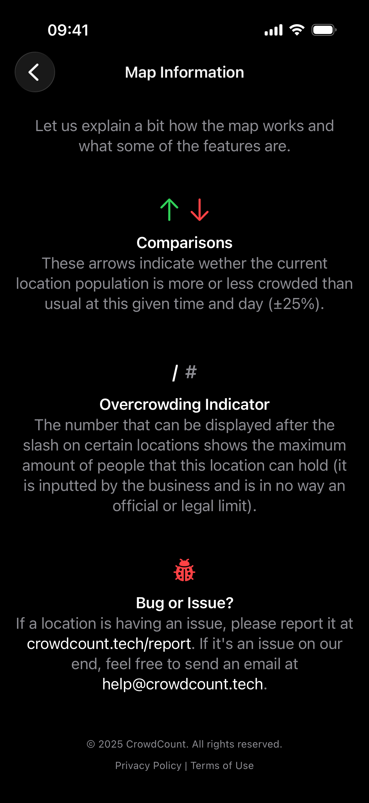 Map Info Page